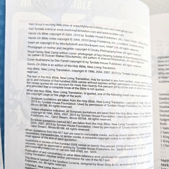Hands On Bible NLT Timeline Facts Info 9 yrs + 2010 Tyndale House Publishers - Picture 9 of 10